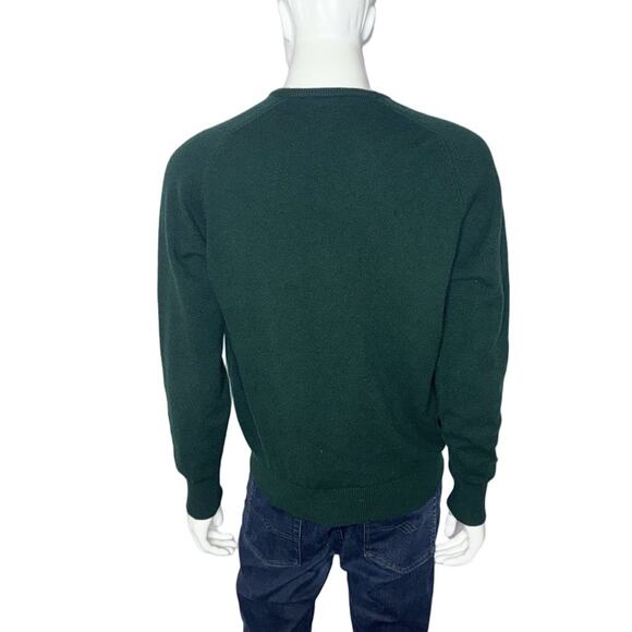 VTG BROOKS BROTHERS 100% LAMBSWOOL V-NECK SWEATER DARK GREEN MADE IN ENGLAND XL - Picture 3 of 8